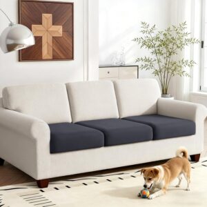 KinCam Couch Cushion Covers, Stretch Sectional Couch Covers Sofa Cushion for L Shaped Couch Cover Washable Sofa Slipcovers Sofa Covers(3PC Seater or Backrest Covers, Dark Grey) -50%