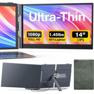 UK BONITOYS Laptop Screen Extender, 14" Ultra-Thin & Lightweight Portable Monitor, 1080P FHD IPS Second Screen, Plug and Play, Laptop Monitor Extender Compatible for Mac/Win Laptops 13-17 Inch -50%