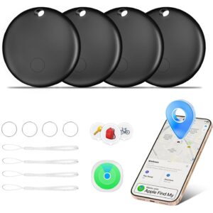 AI。QVOKA 追踪标签，智能标签支持苹果查找（仅iOS） (Black, 4 Pack)  -45%