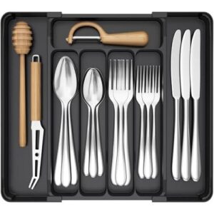 餐具收纳盒(可伸缩/8.1-13.9×11.3英寸/黑色/BPA-free) 50%OFF