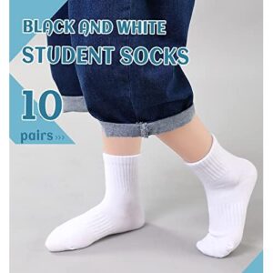 DoSmart儿童运动队袜子 男孩女孩经典款 棉质校服 儿童运动 透气休闲袜 10双  50%OFF