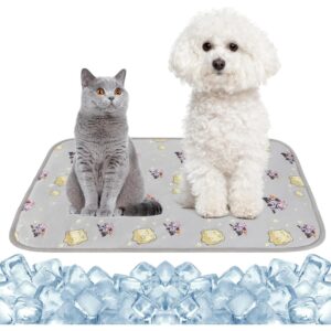 NACOCO Summer Pet Cooling Mat - Cat Dog Cushion Pad Sleeping Cool Comfortable Soft for Pets Kids and Adults (Grey French Bulldog, S) -52%