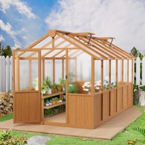 6x12尺实木重型聚碳酸酯温室(6×12/实木) 17%OFF
