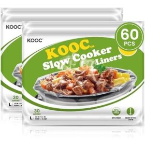 60只装(13x21英寸/BPA免洗慢炖锅衬袋) 60%OFF