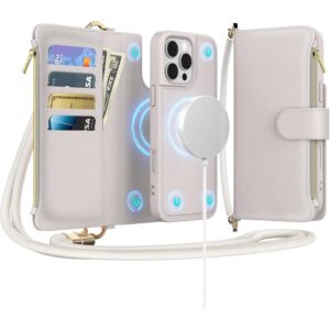 EEIFO for iPhone 15 Pro(6.1 inches) Magnetic Wallet Case with Crossbody.Compatible with Magsafe Detachable Wallet Case with Card Holder.Multi-Function 2 in 1 flip Shoulder Strap with Zipper Case -40%