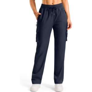 Soothfeel Women's Lightweight Hiking Cargo Pants with 6 Pockets 31" Quick Dry Travel Pants Casual Safari Jogger Outdoor, Dark Navy, XS, -48%
