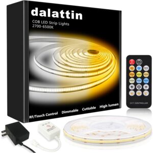 dalattin COB LED灯条灯，16.4英尺LED灯，608个高密度24V柔性胶带灯  -62%