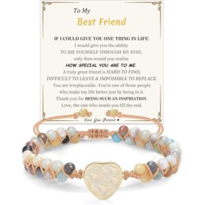 Sistble Friendship Bracelets Best Friend Bracelet Gifts for Women Best Friend Bracelet Jasper Natural Stone Gemstone Beaded Bracelets Birthday Anniversary Christmas Gift -43%