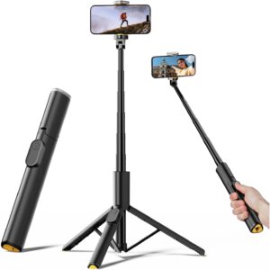 TODI Selfie Stick Tripod for iPhone, 60" Lightweight Phone Tripod Stand with Wireless Remote, Extendable Selfie Stick for iPhone, All-in-1, Compatible with iPhone/Android -55%