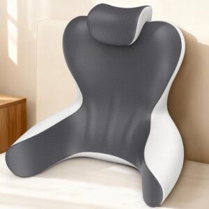 Reading Pillow for Sitting in Bed, 22”H Back Pillow for Sitting Up,Lumbar Rest & Neck Support Bed Pillows,Backrest Bed Chair with Arms for Reclining,Gaming,Resting,Watching TV in Couch or Floor -47%