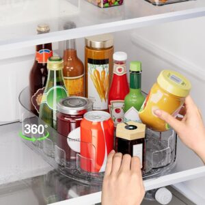Lazy Susan Organizer for Refrigerator, 13.5'' x 8.5'' Clear Rectangular Turntable Fridge Organizer for Condiments in Refrigerator, Cabinet, Pantry, or Kitchen Countertop (1 Pack)  -50%