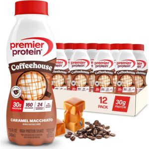 Premier Protein COFFEEHOUSE 焦糖玛奇朵蛋白奶昔含咖啡因 (12 Pack)  -46%
