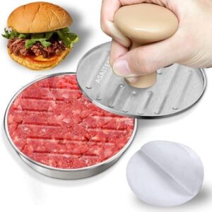 5英寸(不锈钢汉堡肉饼压模器/附100张蜡纸) 33%OFF
