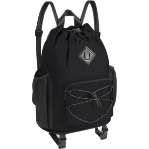 WANDF Drawstring Backpack with Removable Wet Pocket, Sandproof Beach Backpack with Bottom Compression Strap for Beach Mat, Swim Bag for Pool, Gym, Travel and Workout Gear (Black) -72%