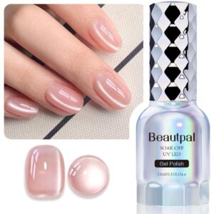 Larvall BEAUTPAL Glassy Cat Eye Gel Nail Polish,15ML Glitter Holographic UV LED Nail Polish Gel Salon Manicure Nail Art DIY at Home with Magnetic Wand Color 006 Orange -30%
