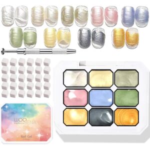 Woobena Pat Pat 凝胶，9色 Ombre 凝胶渐变 拍打凝胶 涂装 DIY 美甲艺术 免擦拭 -33%