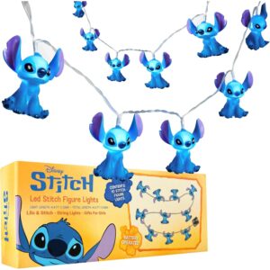 迪士尼Stitch LED串灯，适合儿童、青少年、成人，10盏电池供电的室内59英寸小灯，房间装饰灯，儿童礼物（蓝色Stitch）-40%