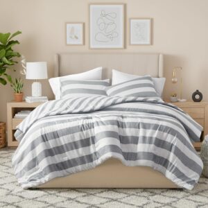 条纹双面床品三件套(柔软微纤维/四季适用) 50%OFF
