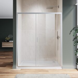 推拉淋浴门(54×72英寸/1/4英寸钢化玻璃） 49%OFF