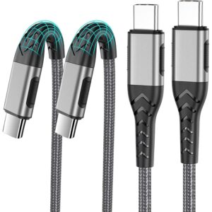 Durcord USB-C 对 USB-C 线，2组 60W 3英尺 USB C 充电线-50%