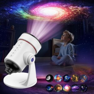 Galaxy Projector White Noise Machine Features 28 Non-Repeating Natural Soothing Sounds, 10 Realistic Star Light Nebula Scenes,Star Projector 1/2/4H Sleep Timer Therapy for Children and Adults -50%