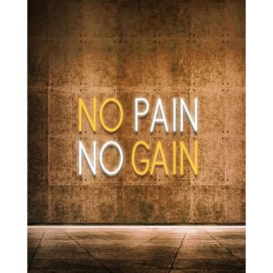 NO PAIN NO GAIN, Neon Sign for Wall Decor, LED Neon Lights Home Gym Decor, USB Powered Switch LED Signs, Motivational Wall Art for Man Cave, Office, Dorm, Yellow -50%