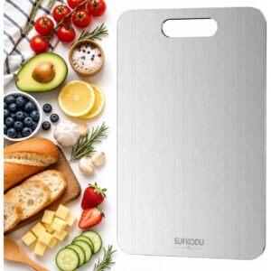 Titanium Cutting Board, 100% Pure Titanium Cutting Boards for Kitchen, Double-sided Titanium Cutting Boards,Separate Raw and Cooked Food Areas,Non-Toxic,Dishwasher Safe 13”L × 8”W  -64%