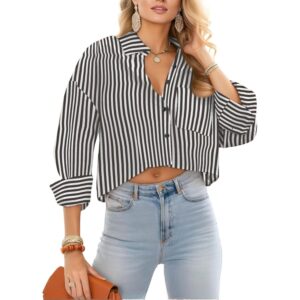 JINKESI Button Down Shirts & Blouses for Women Long Sleeve Slim Fit Office Casual Business with Pocket 100% Cotton -56%