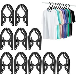 QTOETUII折叠衣架、折叠衣架、旅行衣架、折叠衣架 10 Pcs (Black) -40%