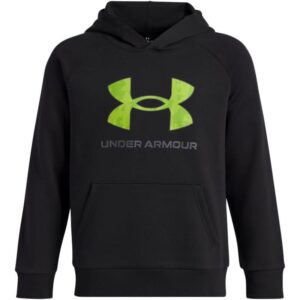 Under Armour Boys的Rival抓绒大标志印花填充连帽衫 -56%