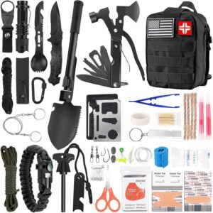 LUXMOM 救生包和急救箱 142 件专业救生装备和用品设备 带 Molle 袋 142Pcs -45%