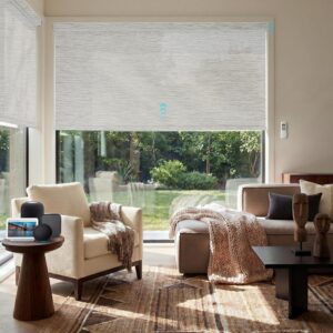 Tailorvibe Motorized Blinds with Remote, Light Filtering Electric Blinds, Smart Blinds Work with Alexa, Google, Homekit, Automatic Window Roller Shades for Living Room Office(LumenGeo-Brich Grey) -50%