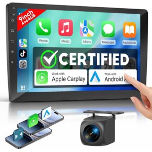 TANSHN 9英寸双DIN车载音响，支持无线Apple CarPlay和Android Auto -32%