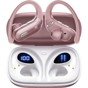 Active Noise Cancelling Ear Buds Wireless Earbuds 90Hrs Playtime Bluetooth Headphones with Hi-Res Stereo Deep Bass Power Display Earphones with Earhooks Waterproof Transparency Headset for Sports/Gym -77%
