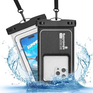 防水手机袋 - 2 件装 IP68 浮动防水手机壳 适用于 iPhone 17 16 15 Pro Max / Galaxy S24 S23(黑白) -55%