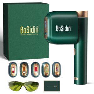 Laser Hair Removal, BoSidin IPL Hair Removal with Painless Ice-Cooling, 2-in-1 Face SR Rejuvenation, 6+1 Modes, 6 Levels Hair Removal for Women Permanent, Laser Hair Removal Kit with Shaver, Goggles  -59%