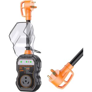 GEARGO 𝟑𝐭𝐡-𝐆𝐞𝐧 RV 电涌保护器 30 Amp 𝐋𝐚𝐭𝐞𝐬𝐭 RV 电路分析仪 IP68 浪涌电压保护 -50%