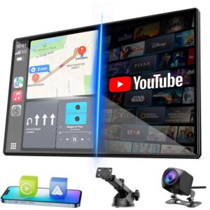 LAMTTO 9 英寸 Apple CarPlay 屏幕,带倒车摄像头和流媒体应用程序 -32%