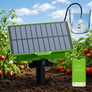 RainPoint WiFi、太阳能滴灌系统、带应用程序控制的智能自动植物浇水套件、太阳能和 USB-C、阳台、后院和容器花园植物的无水龙头浇水系统 10-15 株植物 -40%