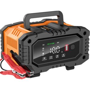 NEXPEAK NC202 10安培电池充电器,12V 24V LiFePO4铅酸便携式汽车电池充电器 -30%