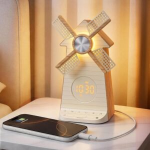 风车旋转声光闹钟 (助眠音效 / 调光 USB 充电) 55%OFF