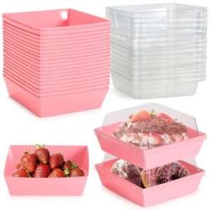 透明盖方形一次性点心盒 (20 只装适合派对甜品打包) 15%OFF