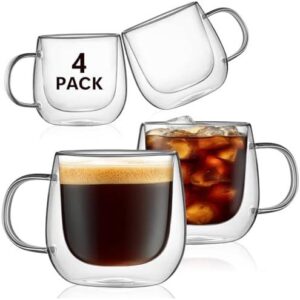 4个装双层玻璃咖啡杯 50%OFF