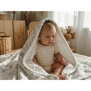 婴儿双层安抚盖毯 (棉纱布 + 豆豆绒，婴幼儿通用) 50%OFF