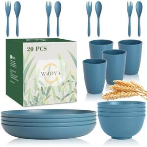 Wrova Wheat Straw Dinnerware Sets of 20 50%OFF