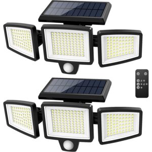 Tuffenough 太阳能户外灯 2500LM 210 LED 安全灯带遥控器 IP65 防水 3 种模式(2 包) -0%
