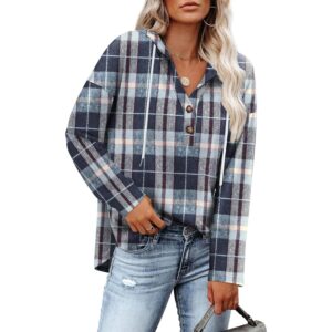 RUMIA Womens Sweatshirt Plus Size Tops for Women Oversized Hoodies Holiday Outfits Country Winter Clothing Plaid Blue 3XL -53%