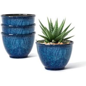 带排水孔塑料花盆 四件装 51%OFF