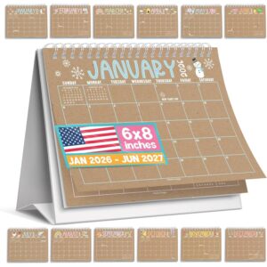 Small Desk Calendar 2026-2027 Standing Flip - 18-Month 2026 Desk Calendar Small for Home, Office & School, Standing Desks Calendars 2026-2027, Mini Desks Calendars, Back to School Teacher Gifts -60%