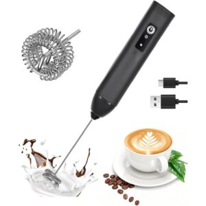 Milk 手持式奶泡器 可充电 – 电动抹茶打蛋器和饮料搅拌器 便携式不锈钢起泡器 -45%
